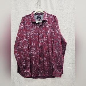 Eight X Paisley Jacquard Foil Button Down Shirt Size XXL